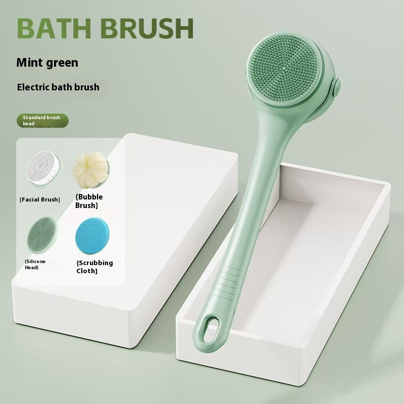 4-in-1 Electric Silicone Bath Brush – USB Rechargeable Body Scrubber