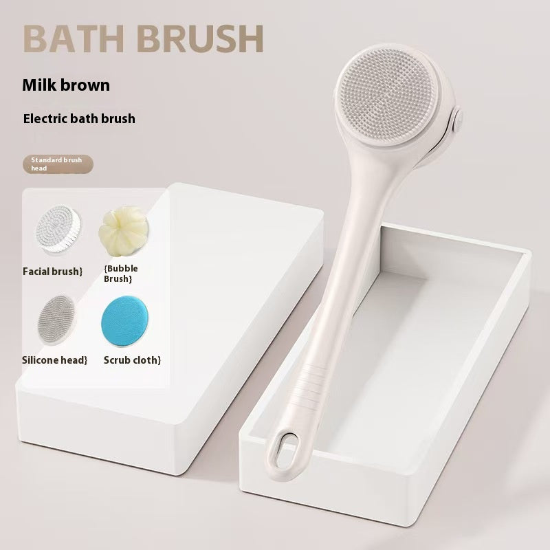 4-in-1 Electric Silicone Bath Brush – USB Rechargeable Body Scrubber