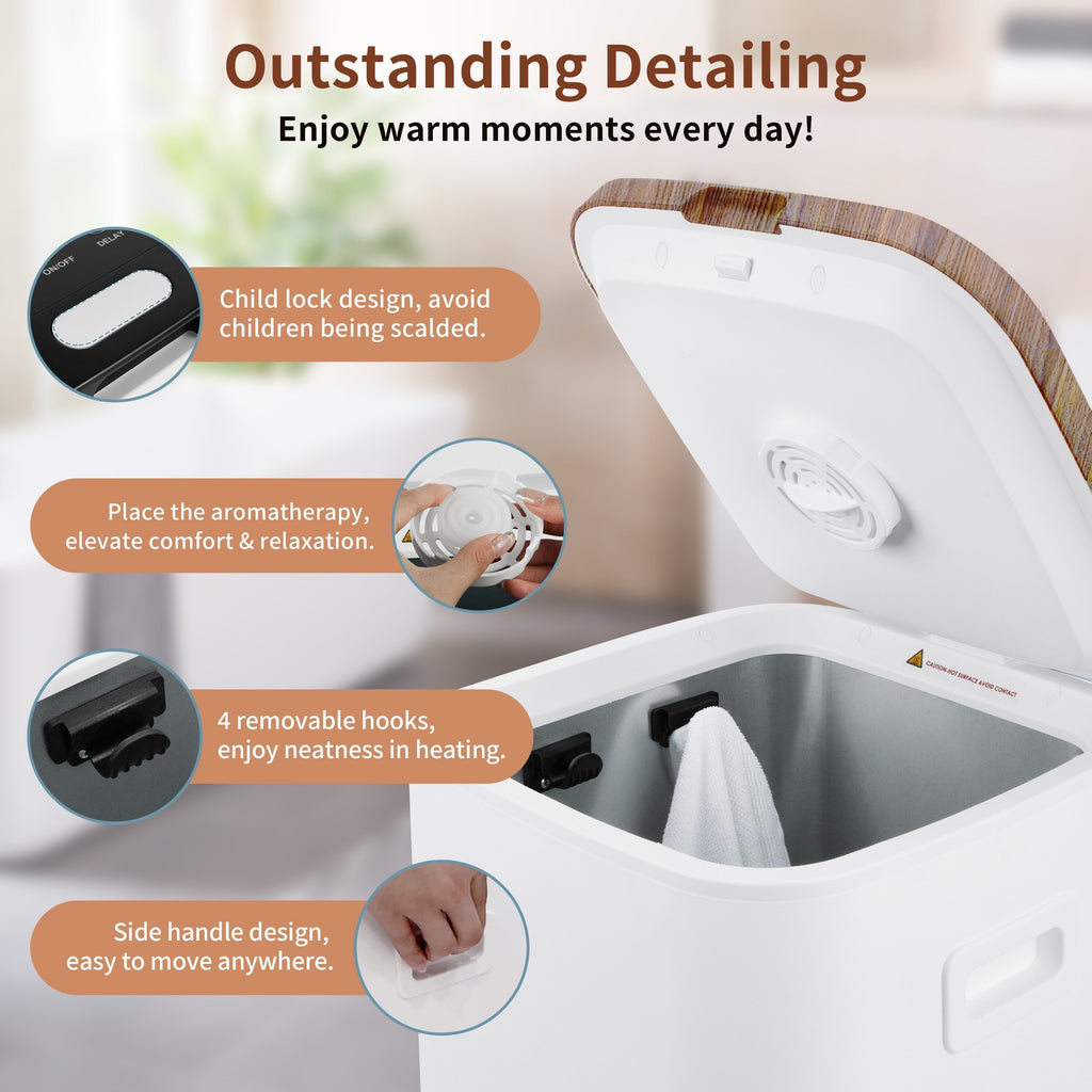 Large Bucket Towel Warmer – Smart LED Heated Towel Warmer